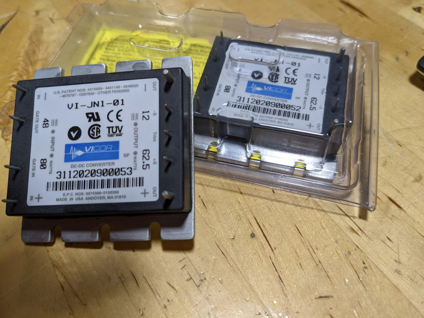 Vicor VI-JN1-01 62.5W 48 to 12vdc DC-DC converter
