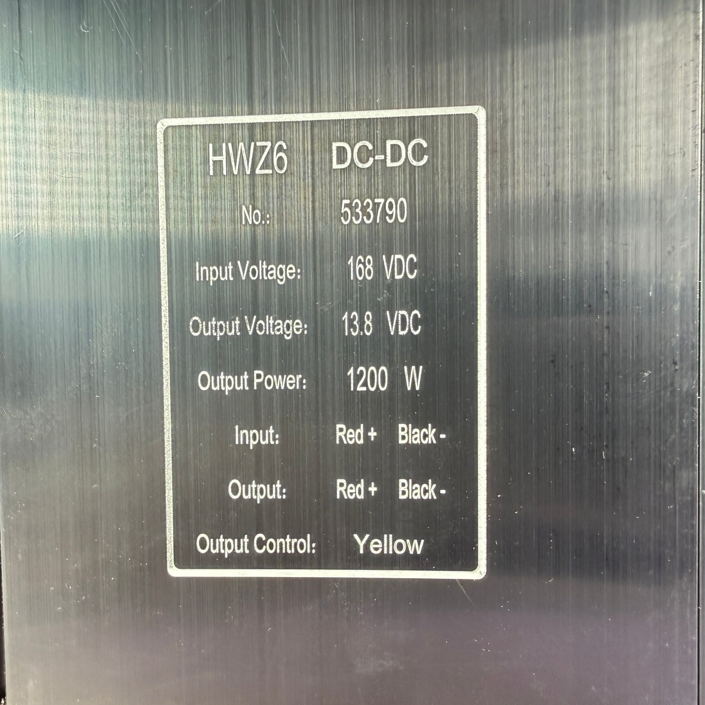 HWZ6 168vdc (144 - 204) 1200 watt DC DC Converter