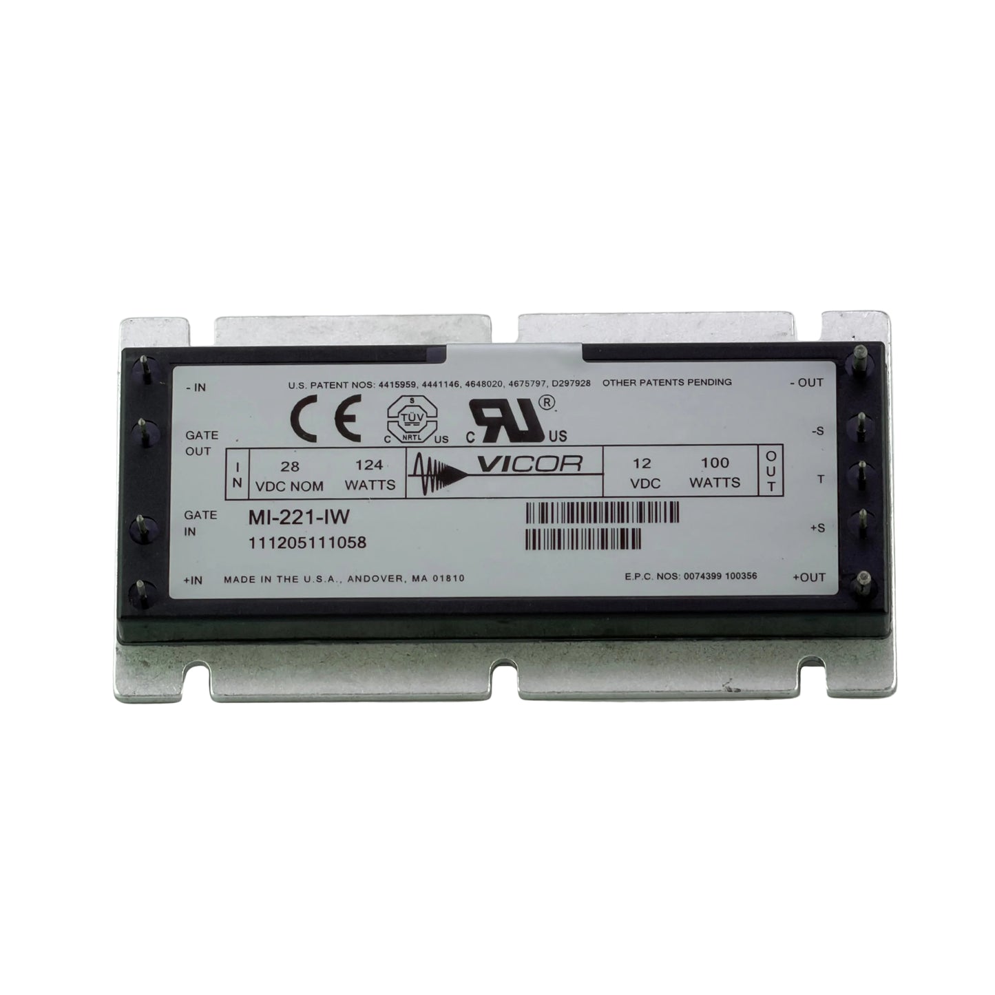Vicor 100 Watt 28 to 12vdc DC-DC Converter MI-221-IW New In Stock