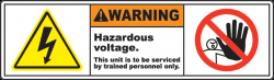 WARNING Hazardous Voltage Label